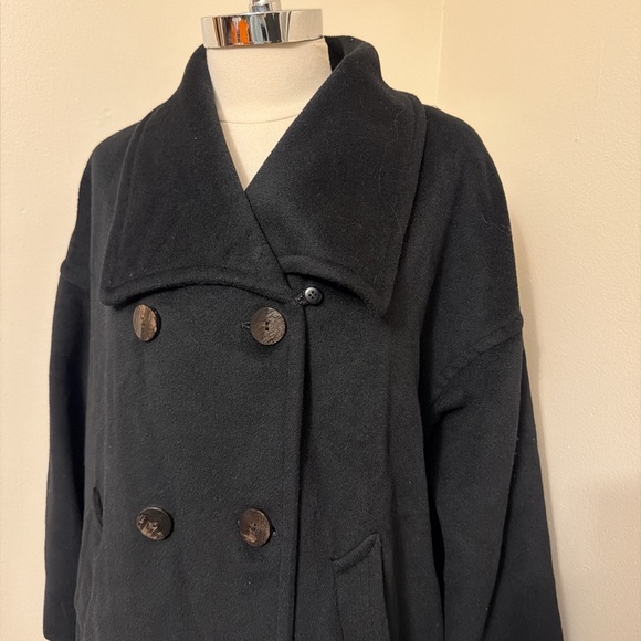 Amazing Vintage Wool, Cashmere & Angora Swing Peacoat L - Picture 2 of 9